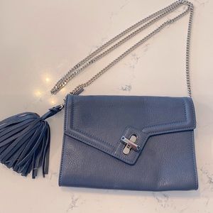 Ela Dusty Blue crossbody bag with chain